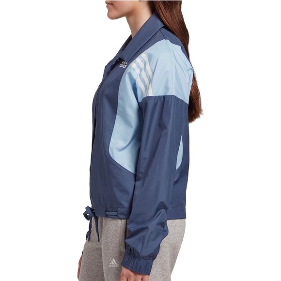 NWT Adidas Originals White 3-Stripes Coaches Jacket in Dual Blue Tones MSRP$65💙 - Picture 11 of 16